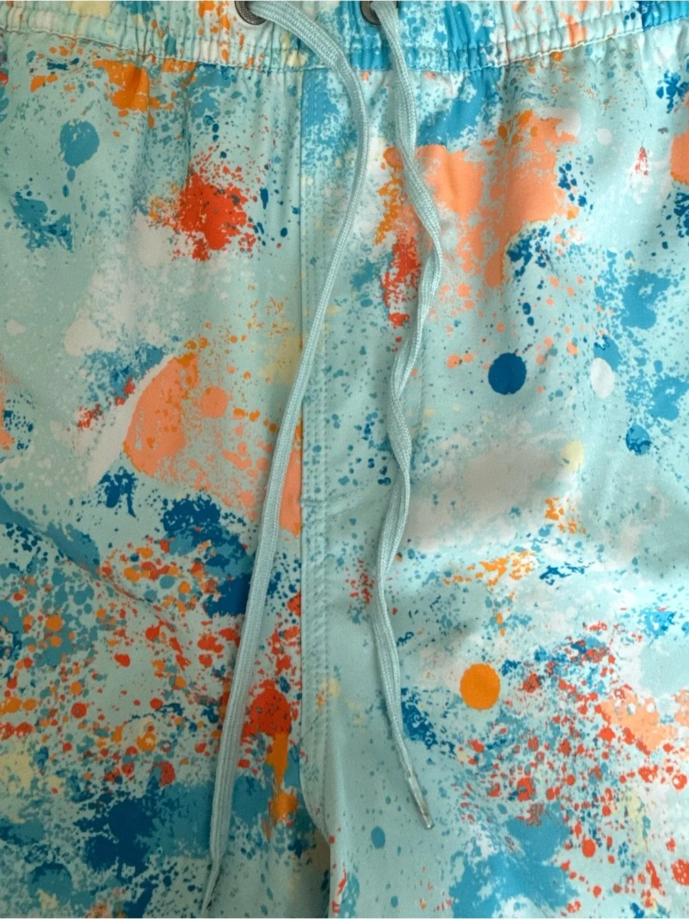 O'Neill Light Blue Swim Trunks 17” with Orange & Blue Splash Print